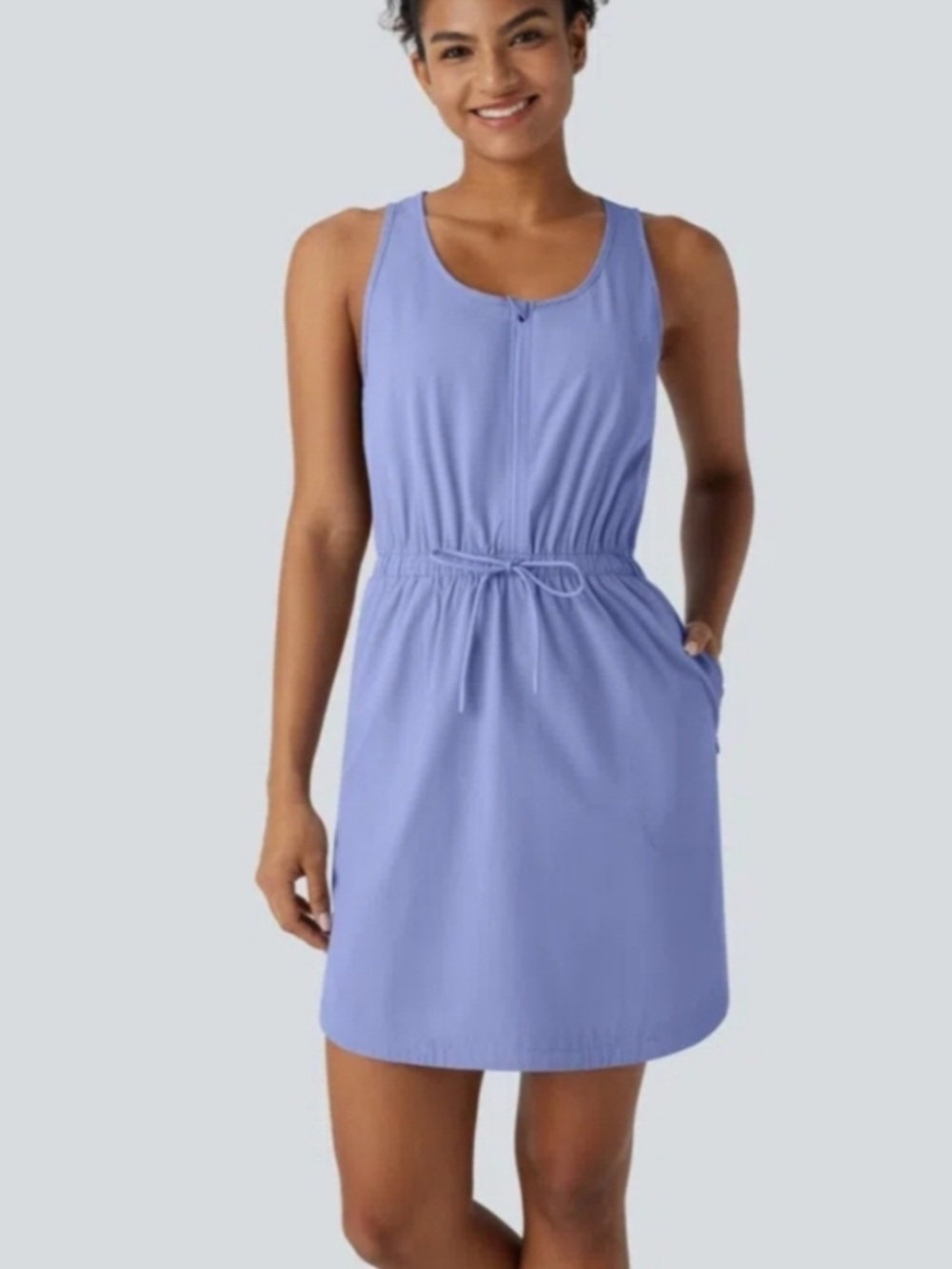 HALARA Lavender Water-Repellent Sleeveless U-Neck Hiking Dress M